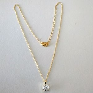 LRC 14K GOLD 2K CERTIFIED LAB GROWN MOISSANITE DIAMOND NECKLASS